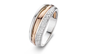 Bicolor rosé gouden ring