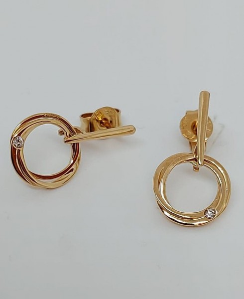 Rosé gouden oorringen