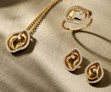 Bicolor gouden hanger