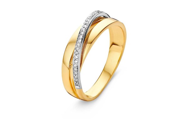 Bicolor geel gouden ring