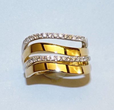 Bicolor geel gouden ring