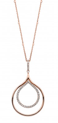 Bicolor rosé gouden hanger