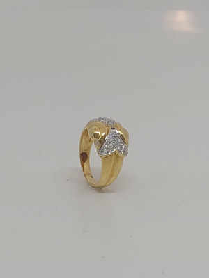 Bicolor geel gouden ring